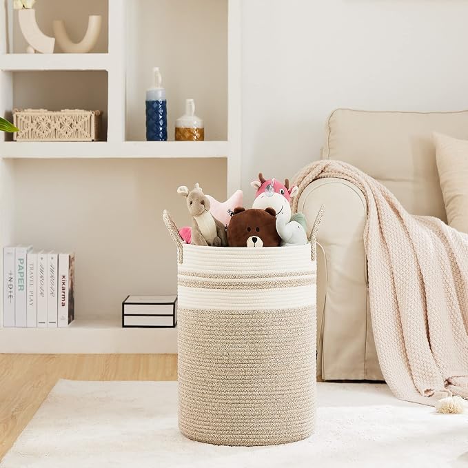 Fiona's magic 100L Extra Large Laundry Hamper Basket, 26.4Gal Tall Woven - Image 6