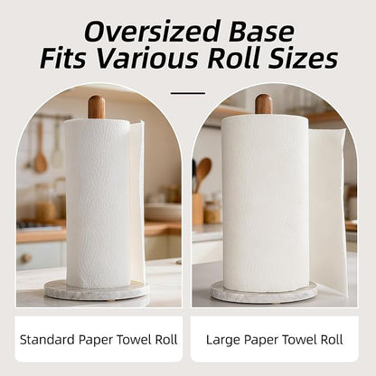 Acacia Wood & Marble Paper Towel Holder – Freestanding Paper Towel Holder - Image 6