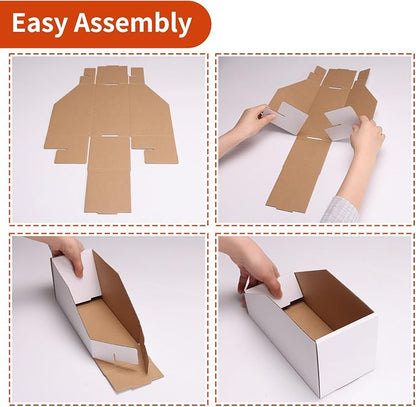 ZBEIVAN Cardboard Storage Bins Boxes 35 Packs 9.4x6x4.5 Inches, Easy Assembly - Image 3