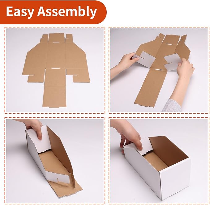 ZBEIVAN Cardboard Storage Bins Boxes 35 Packs 15x4x4.5 Inches, Easy Assembly - Image 3