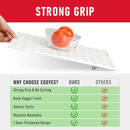 Cooyes Non Slip Refrigerator Liners, 2-in-1 Fridge Mats and Fresh-Keeping Shelf - Image 3