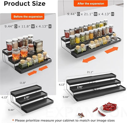 2 Pack Expandable Spice Rack Organizer - Image 2