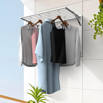 2 Pcs Wall Mount Clothes Drying Rack 26 X 31.5 Laundry Room Organizer Laundry - Image 8
