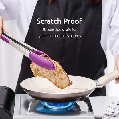 U-Taste Kitchen Tongs, 7/9/12 inches Cooking Tongs, - Image 7