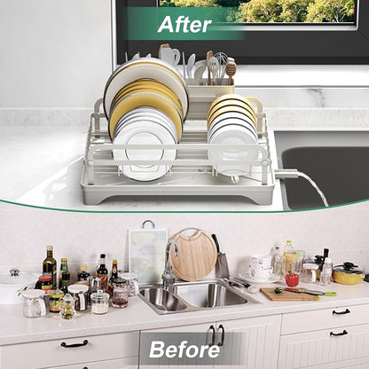 Dish Drying Rack, Dish Racks for Kitchen Counter, Metal Dish Drainer - Image 7