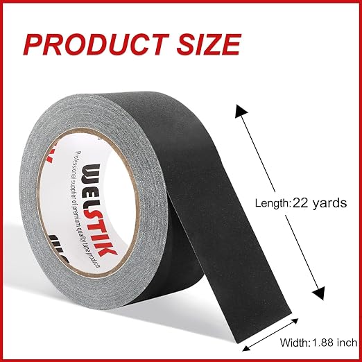 WELSTIK Non-Reflective Black Upgraded Version Gaffers Tape, 1.88 inch x 22 Yards - Image 2