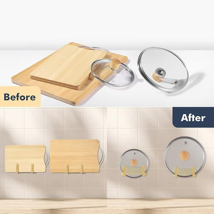 Pot Lid Rack, Wall Mounted 304 Stainless Steel Pan Lid Organizer Holder - Image 7
