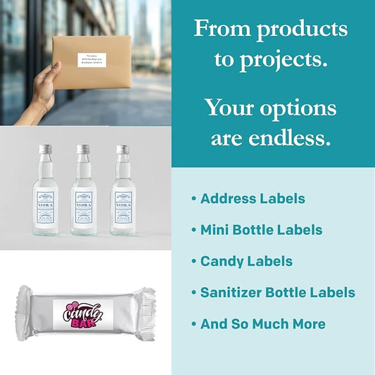 Premium Label Supply White Sticker Bottle Labels – 3" x 1.5" – Laser/Inkjet - Image 2