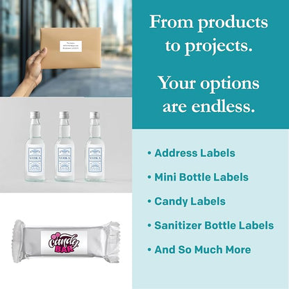 Premium Label Supply White Sticker Bottle Labels – 3" x 1.5" – Laser/Inkjet - Image 2