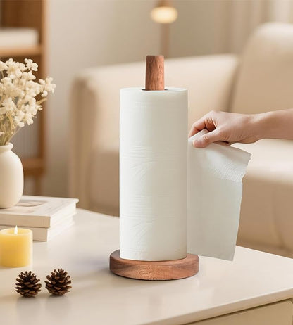 KitchLife Acacia Wooden Paper Towel Holder Countertop - Image 4