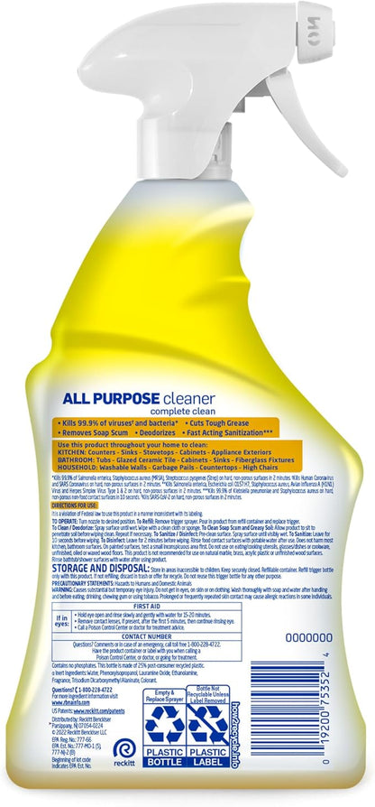Lysol All Purpose Cleaner Spray, Kitchen & Bathroom Cleaner, Lemon Breeze - Image 8