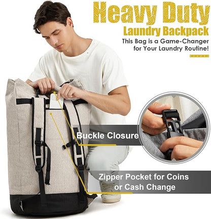 Laundry Bags Extra Large Heavy Duty, Laundry Backpack College 115L, Large Laundry Bag with Shoulder Straps, Big Dirty Clothes Bag for Dorm, Apartment and Laundromat, College Dorm Essentials for Guys