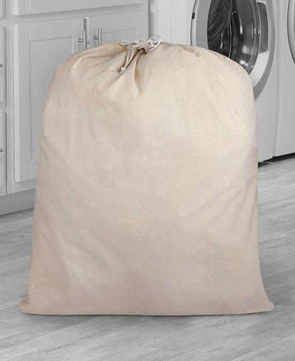 Urban Villa Laundry Bags Canvas Dirty Clothes Travel Laundry Bag Machine Washable|Reusable Hamper Liner Bag for Garments Delicates Lingerie with Drawstring Closure 4 Pack|Size 28 x 36 Inches