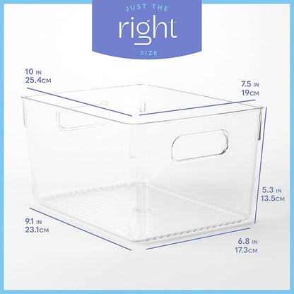 Plastic Food Storage 4 Pack Clear Container Bin - Image 3