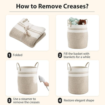 Large Laundry Hamper, Tall Woven Storage Basket - Image 6