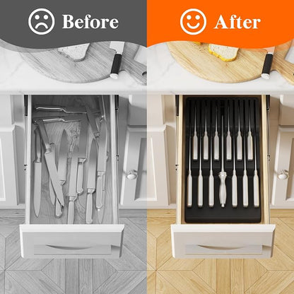 Lifewit Magnetic Drawer Knife Organizers Insert, Kitchen Plastic In Drawer - Image 9