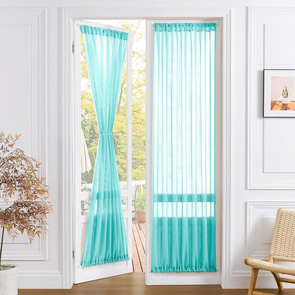 Tollpiz Sheer Door Curtains Closet Linen Textured Curtain Sheers Doorway Light by Tollpiz