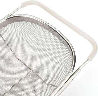 AJIODA Over The Sink Colander, 6 Quarts Stainless Steel Oval Colander - Image 4