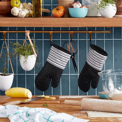 KITCHENAID Albany Oven Mitt 2-Pack Set, Matte Black - Image 2