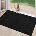 REFETONE Indoor Doormat, Front Back Door Mat 36"x59" Absorbent Rubber Backing Non Slip Door Mats, Low-Profile Resist Dirt Entrance Rugs, Machine Washable Door Rugs Inside Floor Mat for Entryway, Black