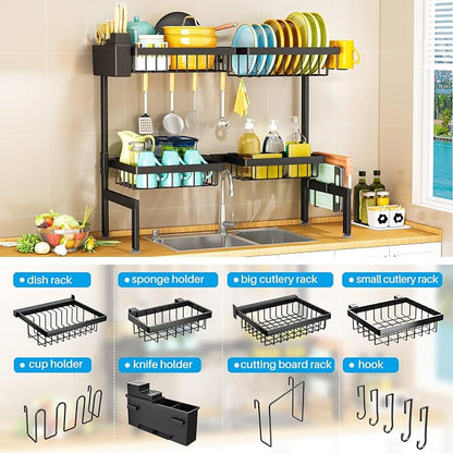 ARSTPEOE 2 Tiers 4 Baskets Over The Sink Dish Drying Rack, fits All Sinks - Image 2