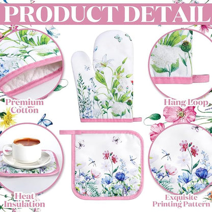 Leinuosen 6 Wild Flower Kitchen Towels Kitchen Decor and Accessories Set Floral - Image 5