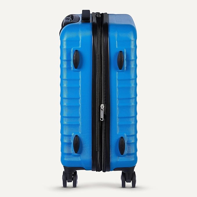 Amazon Basics 30" Hardside Large Checked Luggage, Hardshell Suitcase With Wheels, Expandable For Up to 15% More Space, With Scratch-Resistant Surface, Four Multi-directional Wheels, Light Blue
