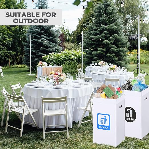 Tioncy 5 Pcs 30 Gallon Corrugated Cardboard Trash Cans Recycling Bins - Image 2