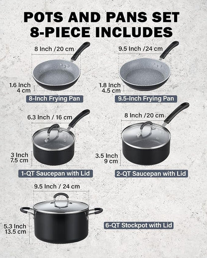Cook N Home Pots and Pans Nonstick Kitchen Cookware Sets include Saucepan - Image 2