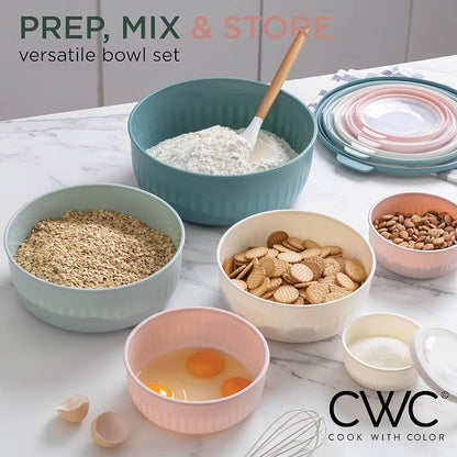 COOK WITH COLOR Prep Bowls with Lids- Wide and Deep Nesting Plastic Small - Image 4