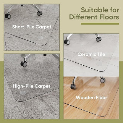 Office Chair Mat for Carpet & Hardwood, Upgraded 29" x 42" Dual Use Tempered - Image 5