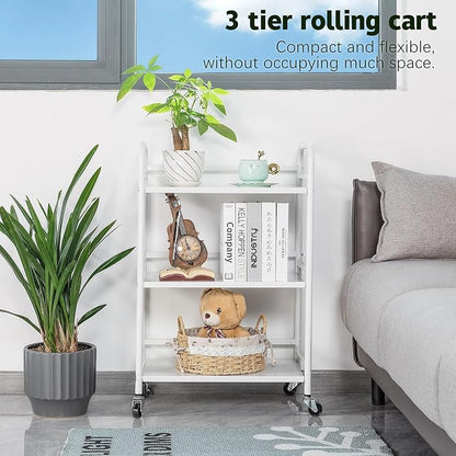 HDANI 3 Tier Rolling Cart Shelves, Heavy Duty Multifunctional Metal - Image 5