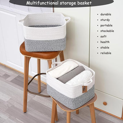 COMFY-HOMI 3-Pack Cotton Rope Woven Basket - Image 6