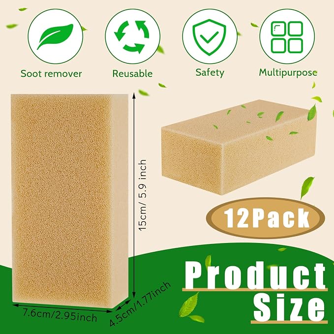 Tessco for you 12 Pcs Reusable Soot Eraser Sponge for Dry Cleaning - Image 2