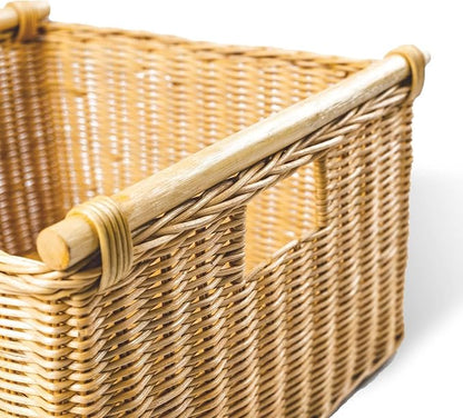 The Basket Lady Deep Pole Handle Wicker Storage Basket, Extra Large, 17.5 in L - Image 2