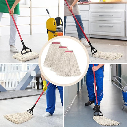 Matthew Cleaning 16oz 3Pack Cotton Floor Mop, Cotton Looped-Open String Heavy - Image 5
