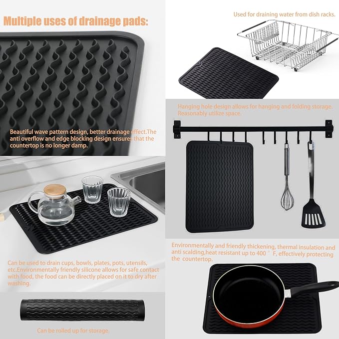 Stainless Steel Dish Drying Rack, Expandable Fruit & Vegetable Drain Rack over - Image 9