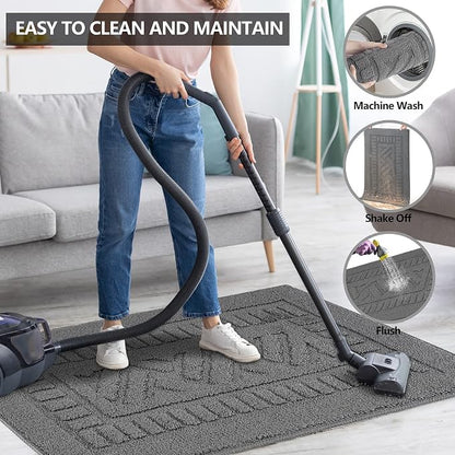 FONEYI Indoor Doormat, Front Back Door Mat Rubber Backing Non Slip Door Mats - Image 5