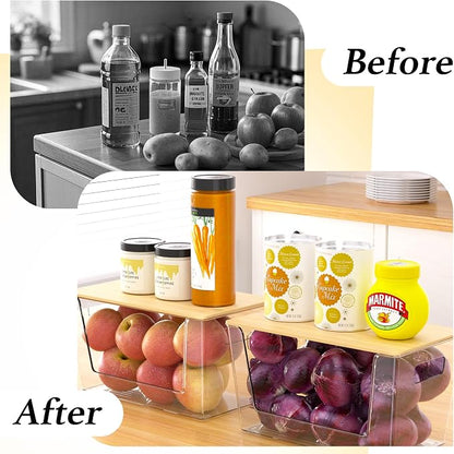 6 Pack Clear Stackable Storage Bins - Image 8