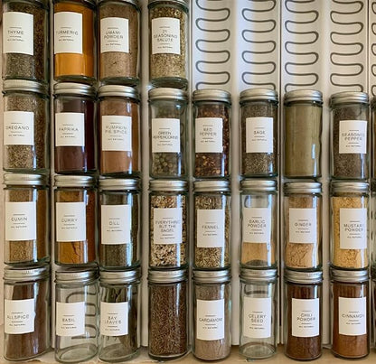 Tebery 12 Pack Round Spice Bottles 3oz Glass Spice Jars - Image 6