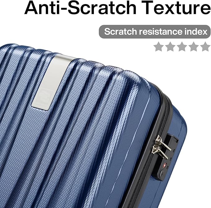 Hanke 14 Inch Underseat Carry On Luggage with Wheels Hard Shell Suitcases Lightweight Small Luggage for Weekender Mini Suitcase Carry On Bag Travel Luggage Christmas Gifts for Birthday (Dark Blue)