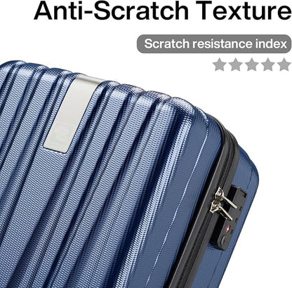 Hanke 14 Inch Underseat Carry On Luggage with Wheels Hard Shell Suitcases Lightweight Small Luggage for Weekender Mini Suitcase Carry On Bag Travel Luggage Christmas Gifts for Birthday (Dark Blue)