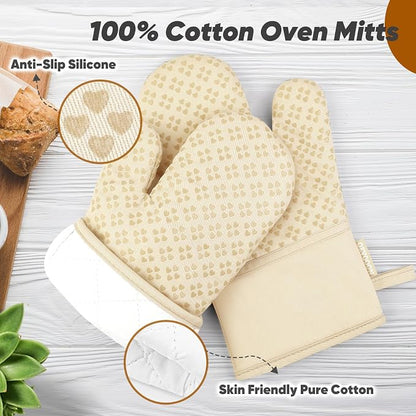 Oven Mitts and Pot Holders 4 Sets, Heat Resistant 500 ℉ Oven Mitt and Pot Holder - Image 3