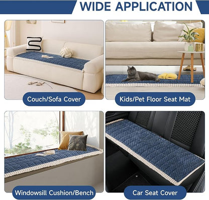 OTOB All Seasons Sofa Covers for 3 Cushion Couch Washable, Fuzzy Non Slip Kids - Image 7