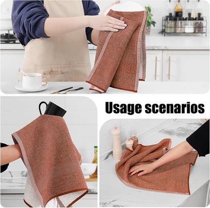 Homaxy Premium Kitchen Towels, Large Cotton Kitchen Hand Towels, Flat and Terry - Image 4