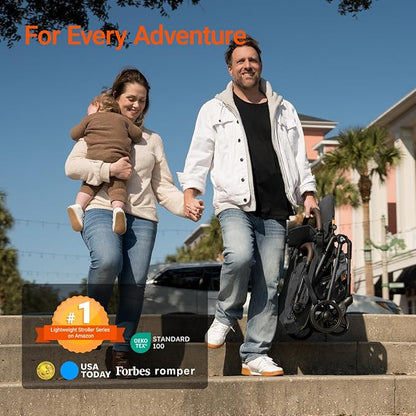 Lightweight Baby Travel Stroller with Carbon Fiber Frame, Compact & Airplane-Friendly, One-Handed Folding Design, 11.6 lbs, Perfect for Toddlers, Jet