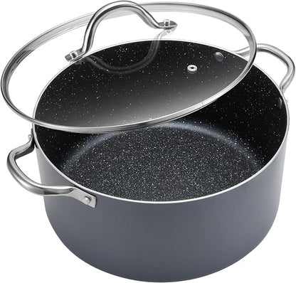 BEZIA 12 Quart Cooking Pot, Large Non Stick Induction Stock Pots by BEZIA