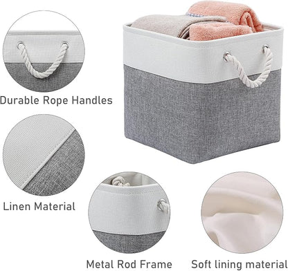 12 x 12 Inch Cube Storage Bins, 6 Pack Large Collapsible Fabric Storage Bin - Image 5