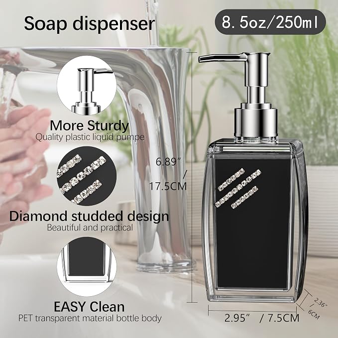 Blue Soap Dispenser with Refillable Plastic Pump - Image 5