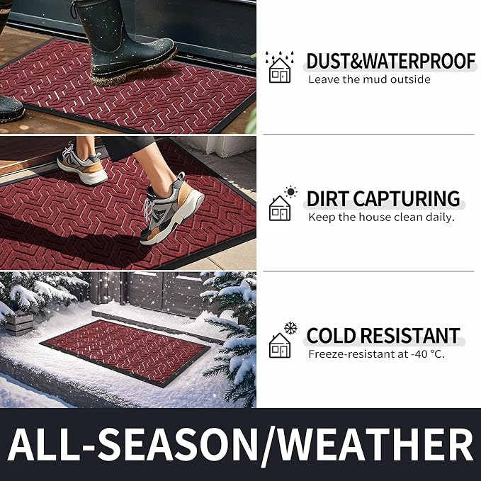 Yimobra Front Door Mat Outside Entrance 29.5x17, Waterproof Heavy Duty Outdoor - Image 5